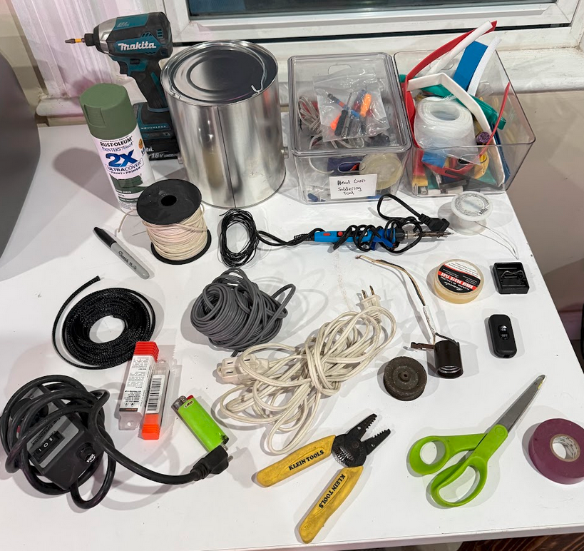 Pulling parts for a custom LED paint can grow light build — Harbor Glow Vintage style